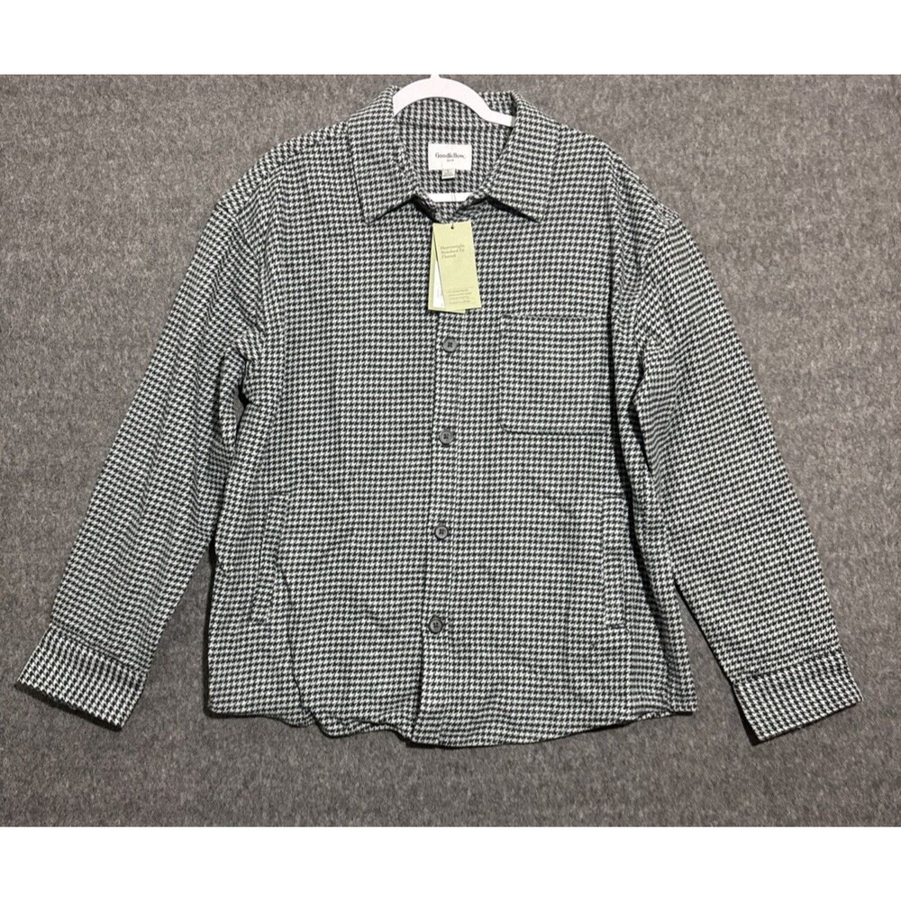 Goodfellow & Co Men's Flannel Heavy Weight Button Up Gray Large